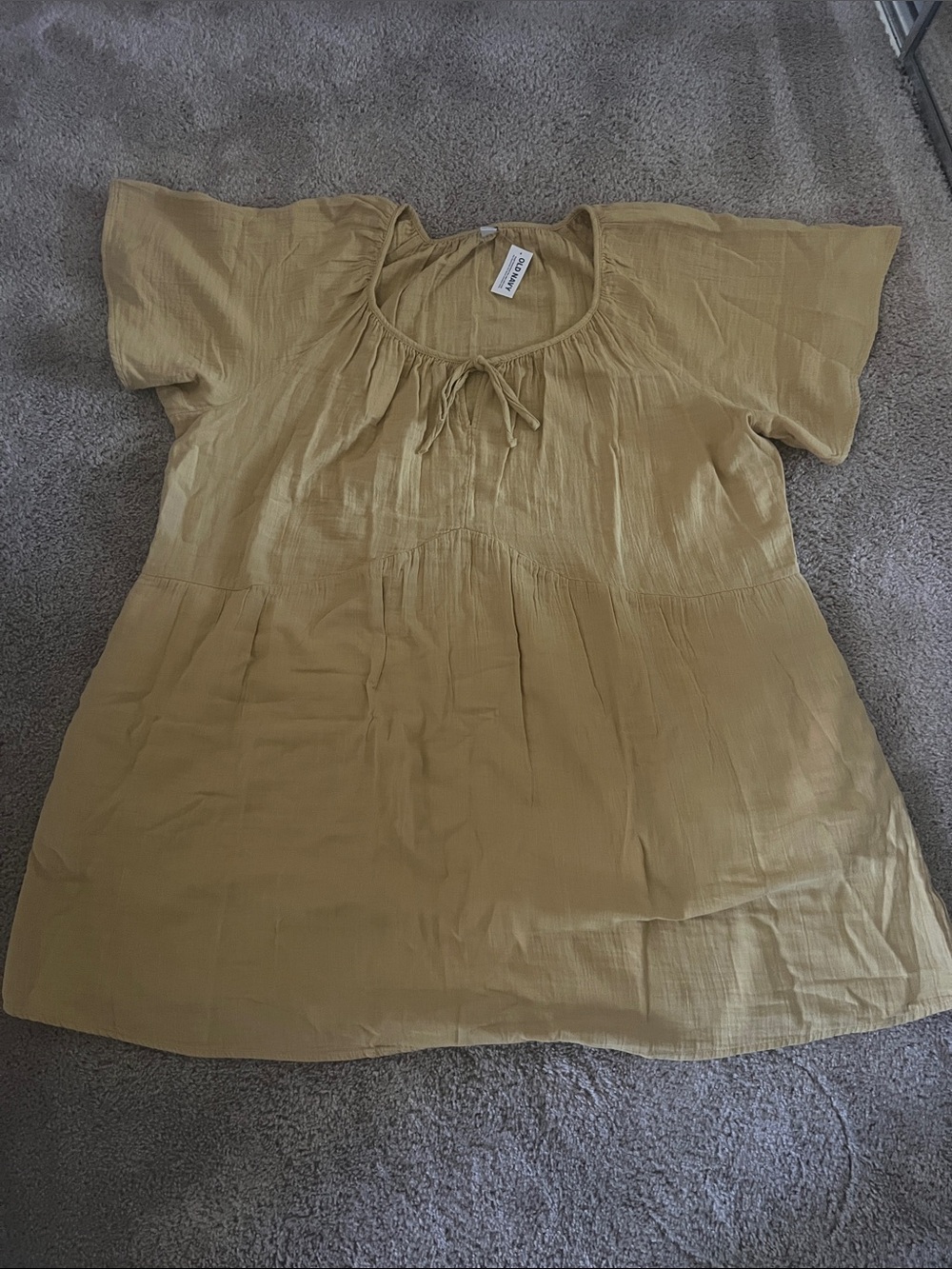 Old Navy Mustard Short-Sleeve Peasant Tunic